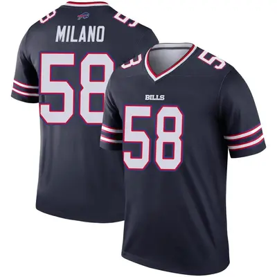 Men's Legend Matt Milano Buffalo Bills Navy Inverted Jersey