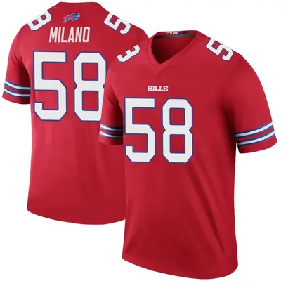 Men's Legend Matt Milano Buffalo Bills Red Color Rush Jersey