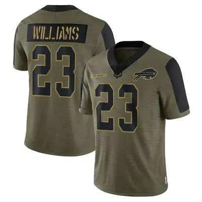 Men's Limited Aaron Williams Buffalo Bills Olive 2021 Salute To Service Jersey