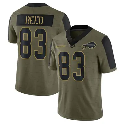 Men's Limited Andre Reed Buffalo Bills Olive 2021 Salute To Service Jersey