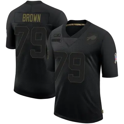 Men's Limited Spencer Brown Buffalo Bills Black 2020 Salute To Service Jersey