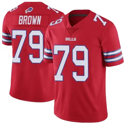 Men's Limited Spencer Brown Buffalo Bills Red Color Rush Vapor Untouchable Jersey