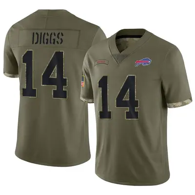 Men's Limited Stefon Diggs Buffalo Bills Olive 2022 Salute To Service Jersey