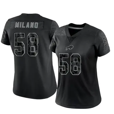 Women's Limited Matt Milano Buffalo Bills Black Reflective Jersey