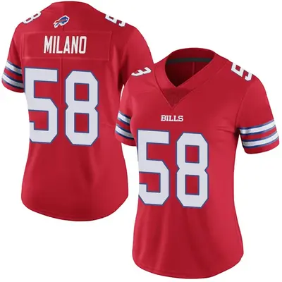 Women's Limited Matt Milano Buffalo Bills Red Color Rush Vapor Untouchable Jersey