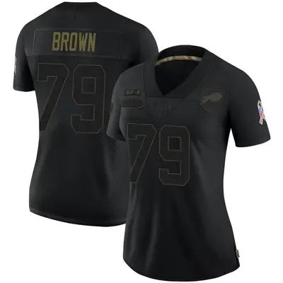 Women's Limited Spencer Brown Buffalo Bills Black 2020 Salute To Service Jersey