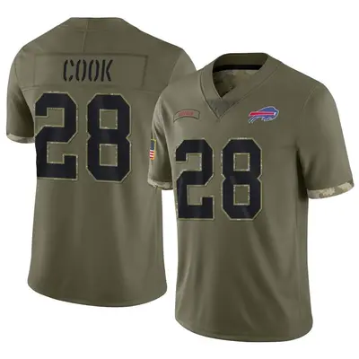 Youth Limited James Cook Buffalo Bills Olive 2022 Salute To Service Jersey