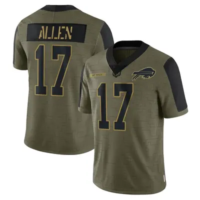 Youth Limited Josh Allen Buffalo Bills Olive 2021 Salute To Service Jersey