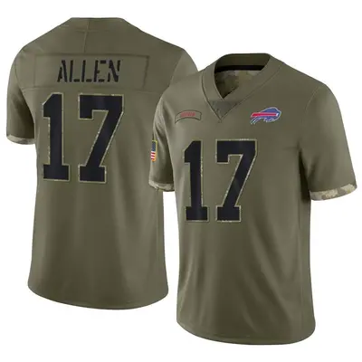 Youth Limited Josh Allen Buffalo Bills Olive 2022 Salute To Service Jersey