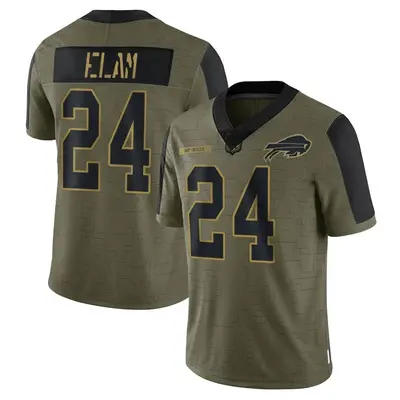 Youth Limited Kaiir Elam Buffalo Bills Olive 2021 Salute To Service Jersey