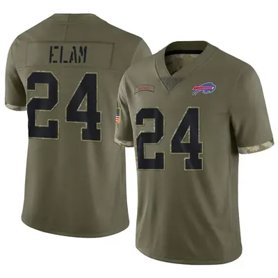 Youth Limited Kaiir Elam Buffalo Bills Olive 2022 Salute To Service Jersey